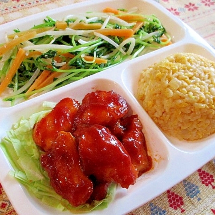 鶏むね肉の甘酢炒めでヘルシー中華ワンプレート レシピ 作り方 By ちえ Sキッチン 楽天レシピ